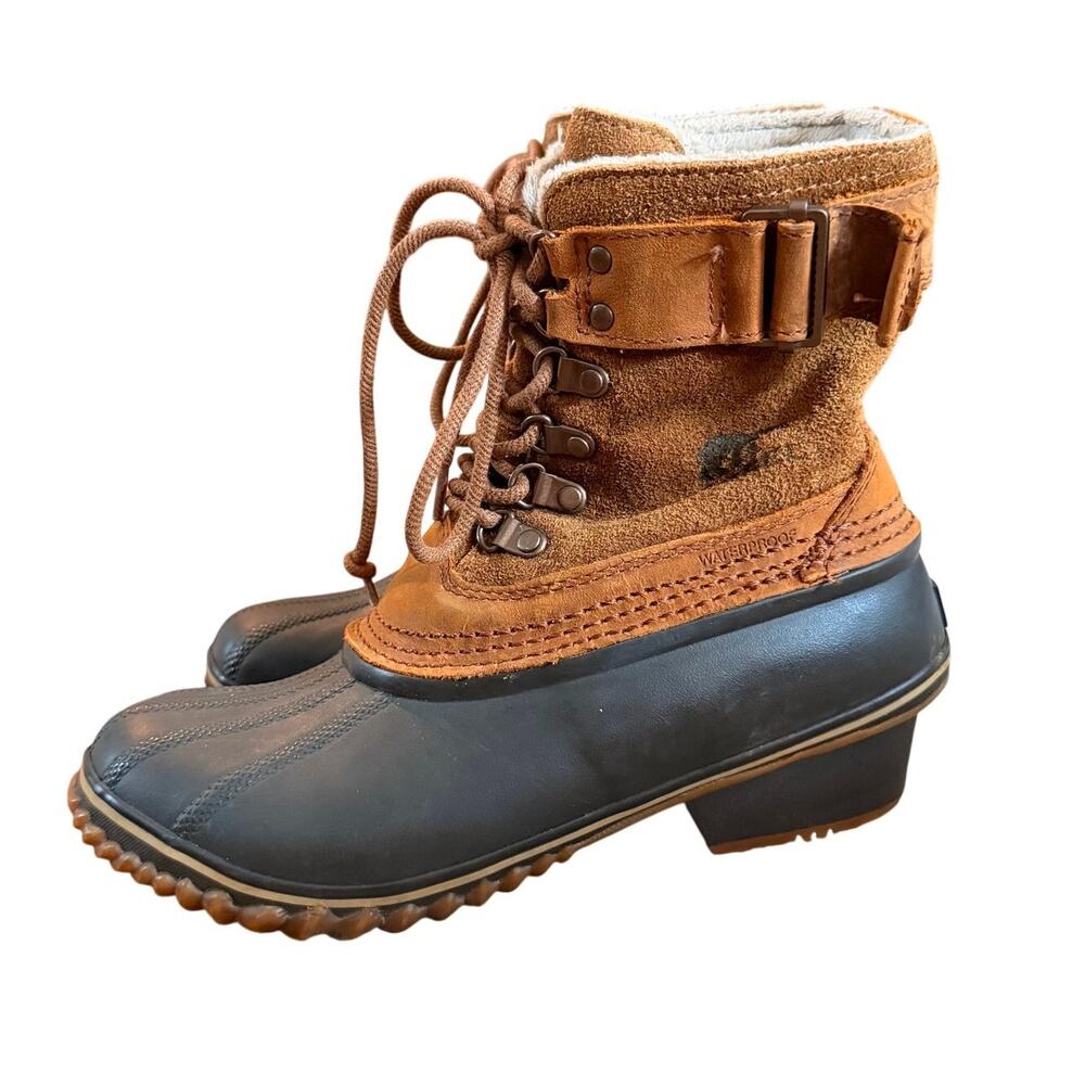 Sorel Winter Fancy Lace II Boots US SZ 7 | EU 38 Brown Waterproof Ankle Boots